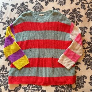 Colorful Striped Women's Sweater